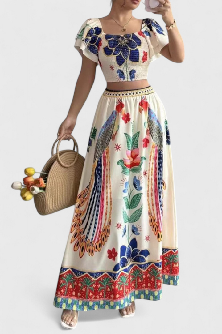 Itzel | Conjunto Bohemio con Estampado Étnico