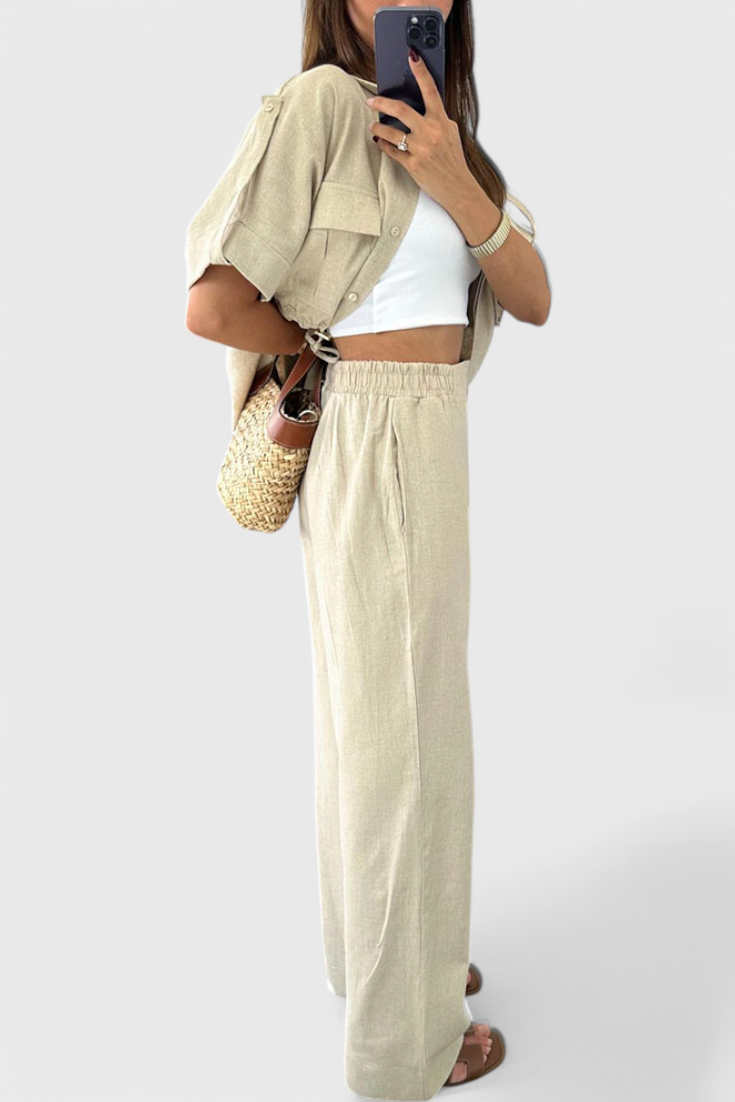 Lani | Conjunto de Camisa y Pantalones de Dos Piezas Relaxed