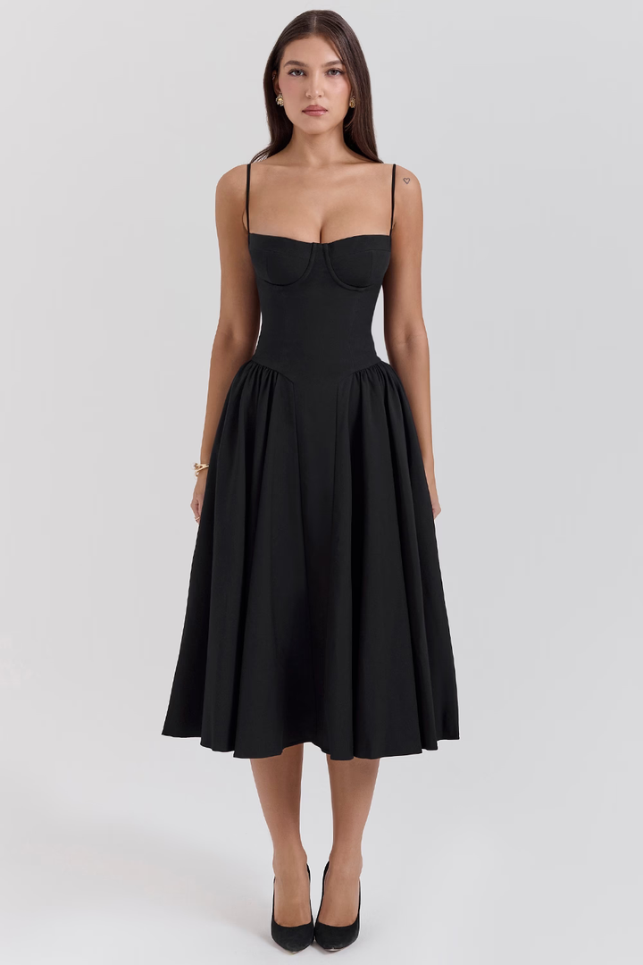 Felicity | Vestido Midi Corsé Sin Mangas