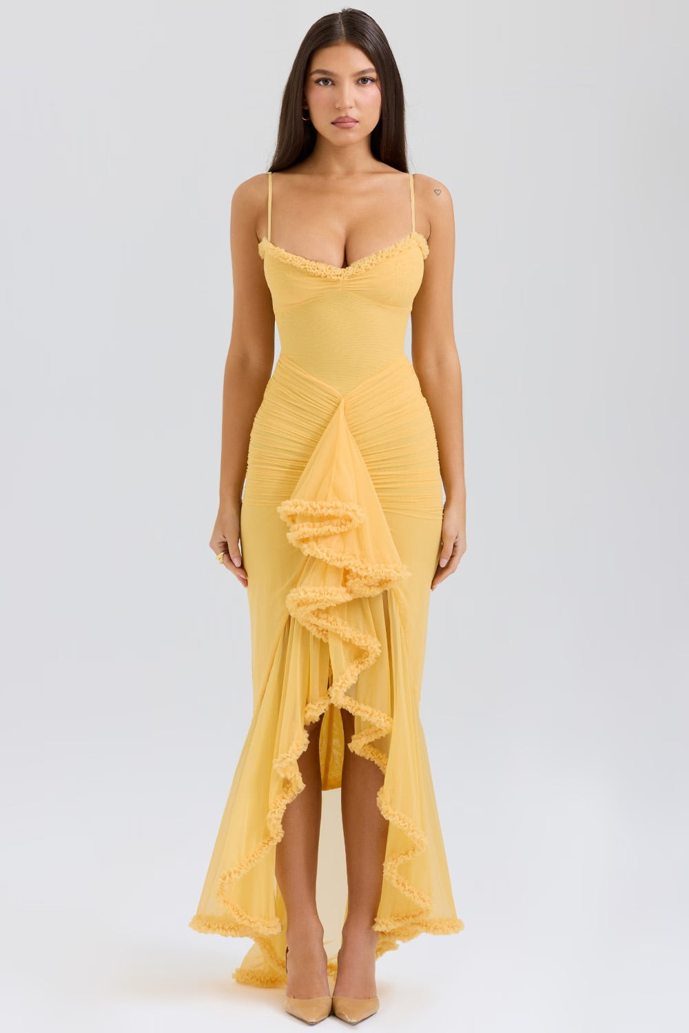 Roxanne | Vestido de tirantes sin mangas con volantes