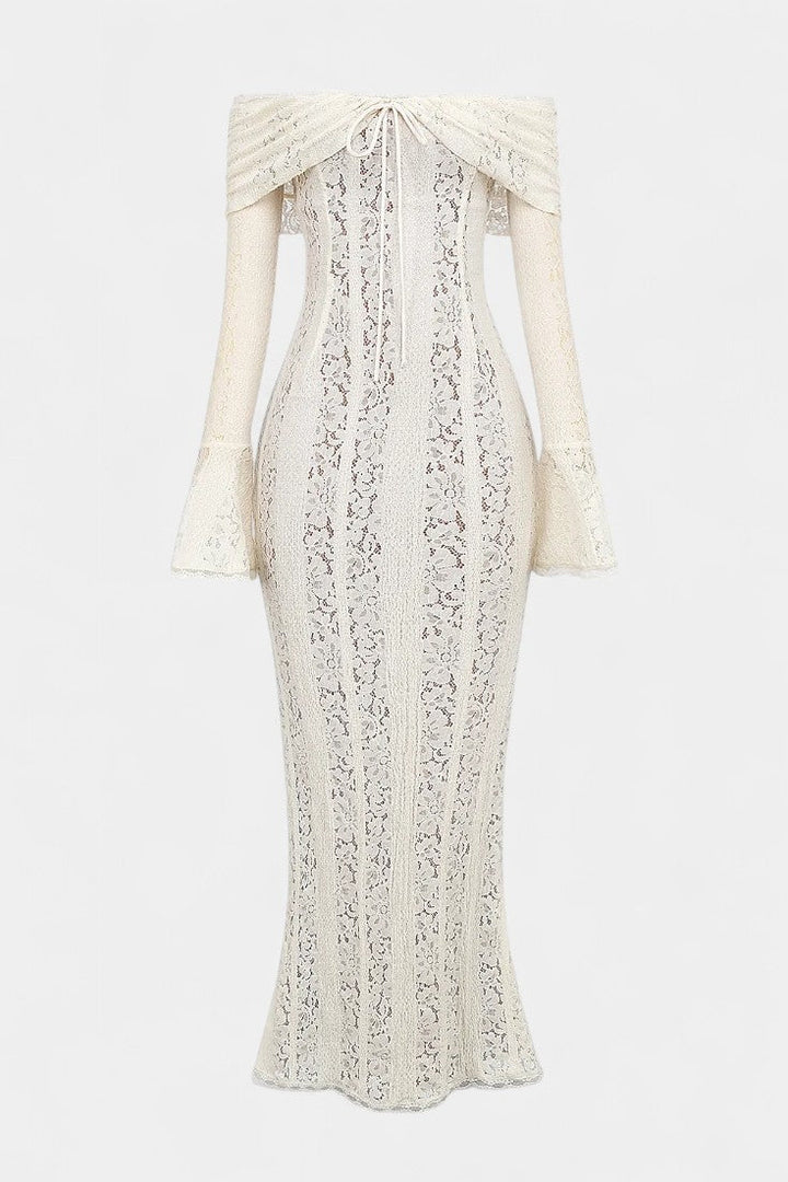 Rosalie | Vestido Maxi Off-Shoulder de Encaje