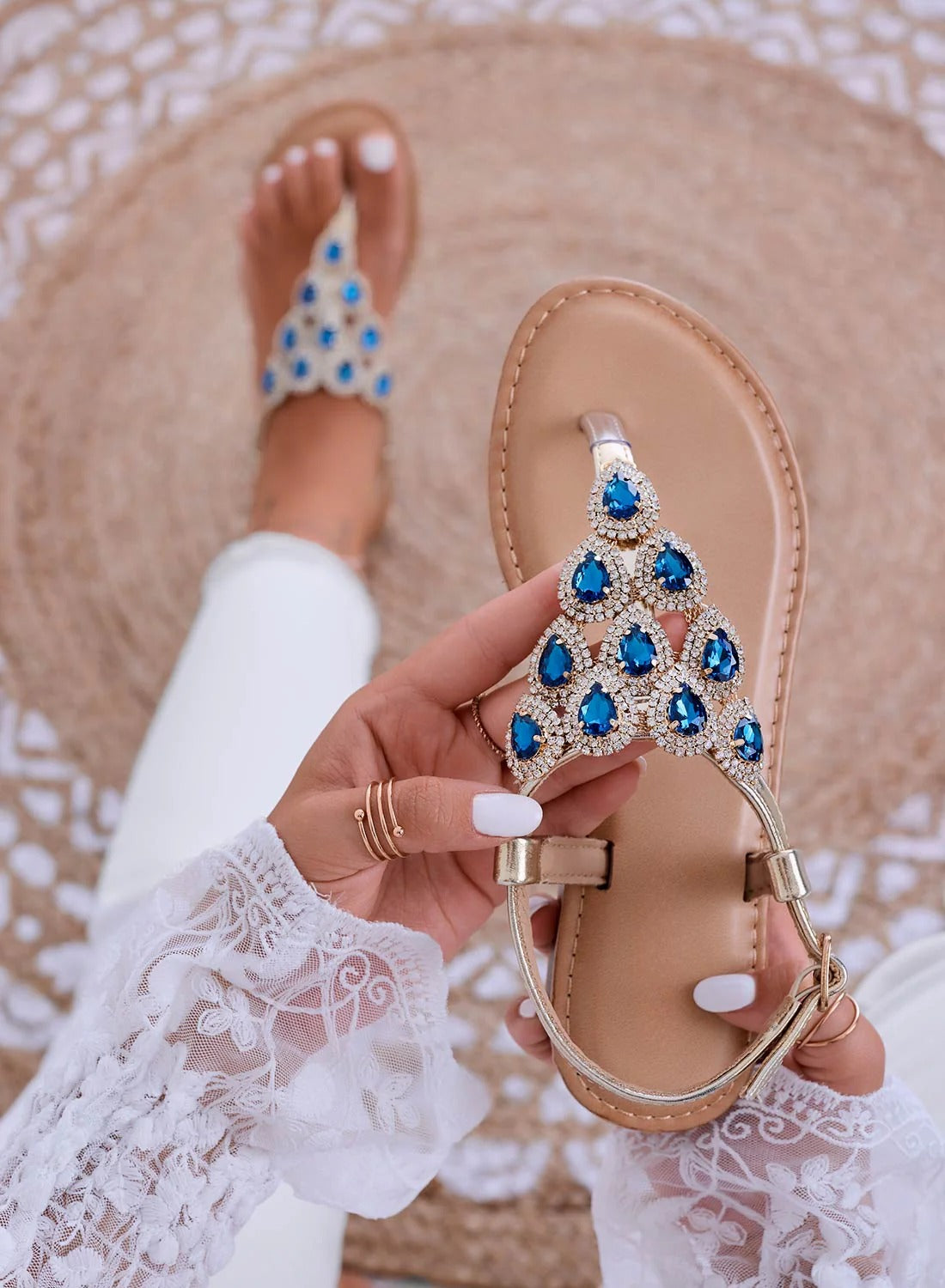Steven - Sandalias Oro de Joyas en Gota