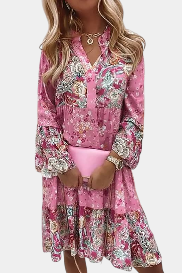 Vera | Vestido Mini A-Line Floral Boho