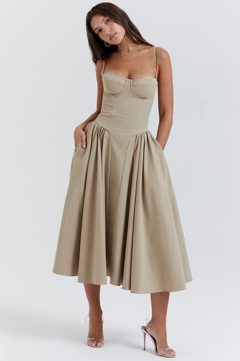 Felicity | Vestido Midi Corsé Sin Mangas