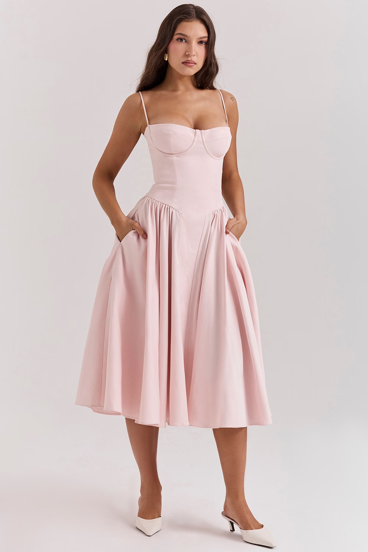 Felicity | Vestido Midi Corsé Sin Mangas