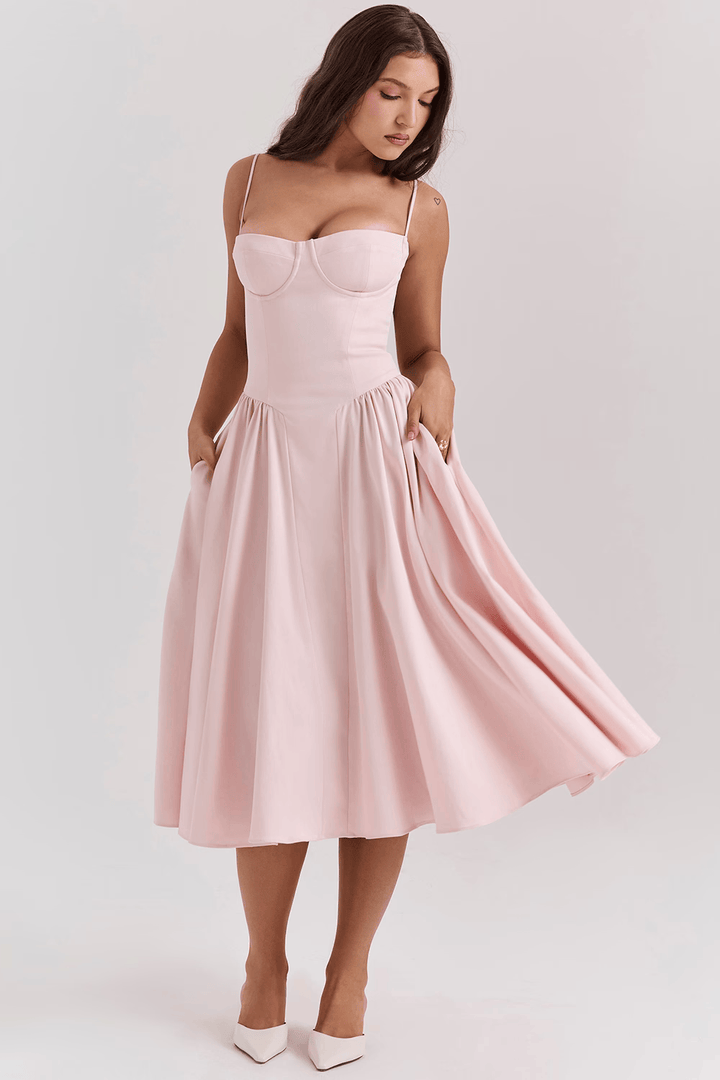 Felicity | Vestido Midi Corsé Sin Mangas