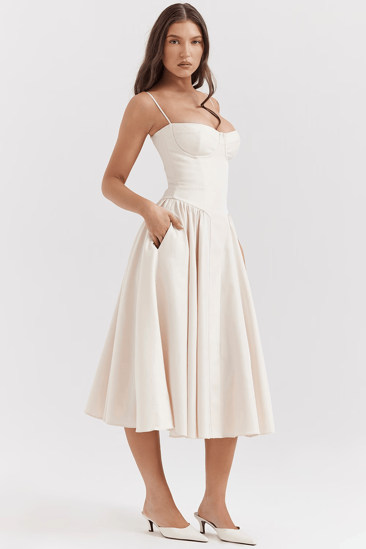 Felicity | Vestido Midi Corsé Sin Mangas