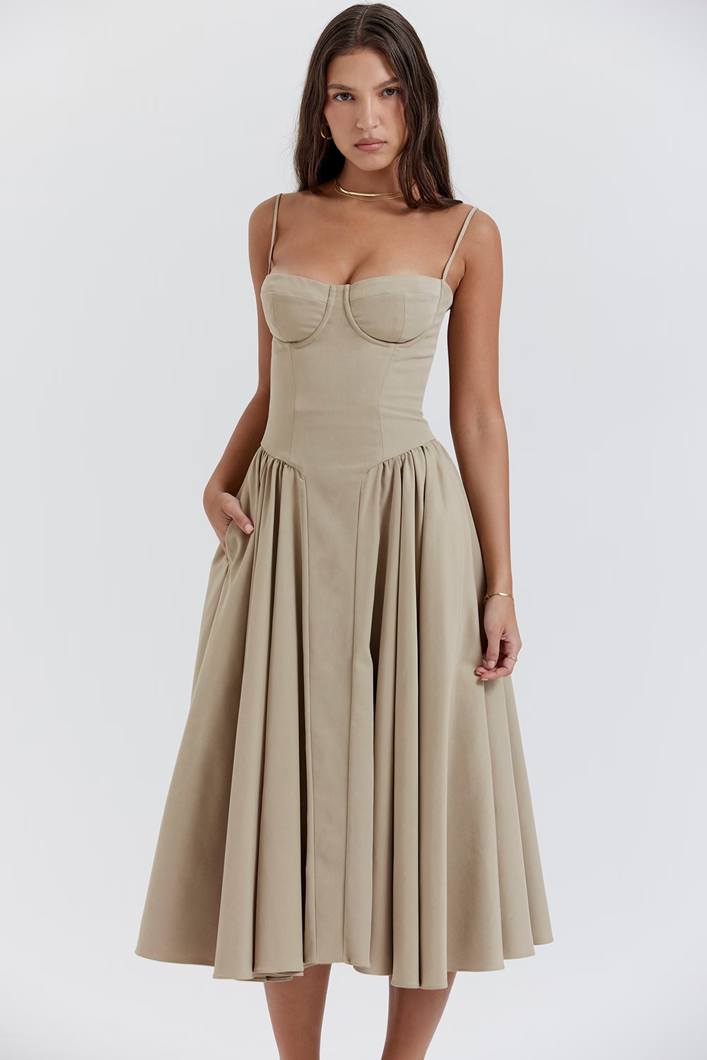 Felicity | Vestido Midi Corsé Sin Mangas
