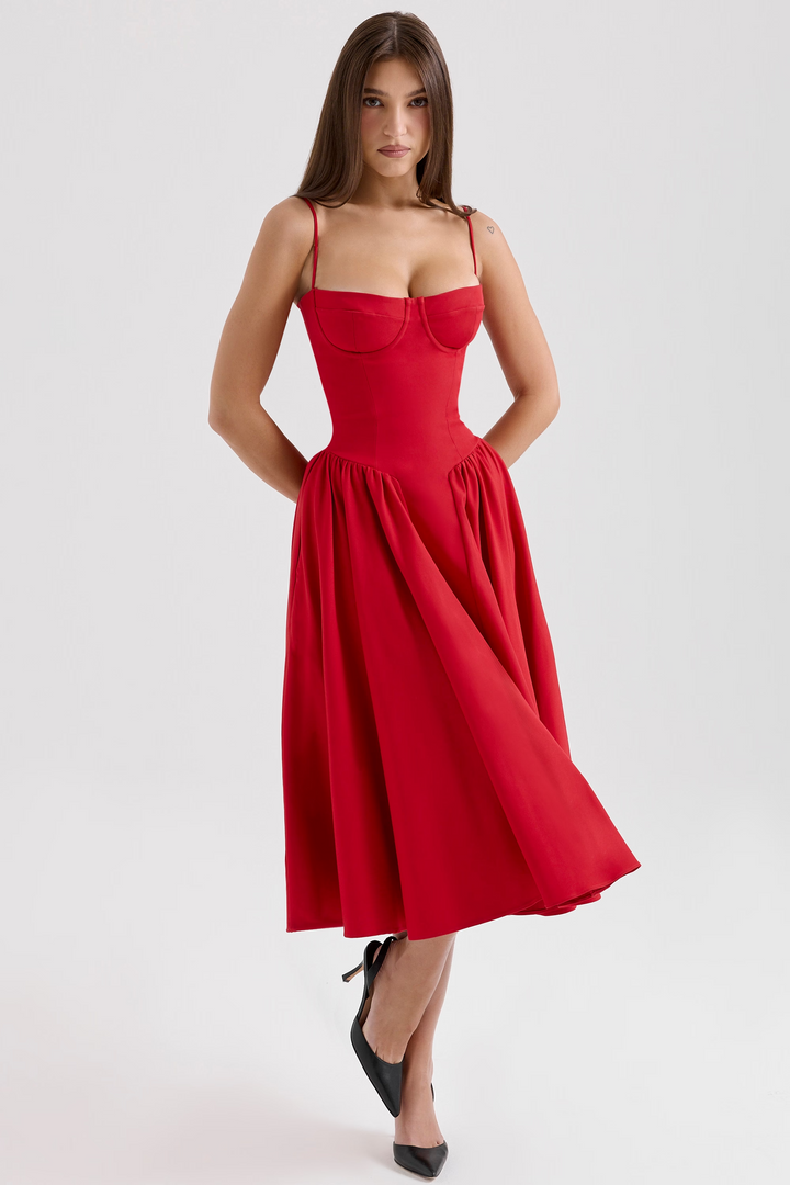 Felicity | Vestido Midi Corsé Sin Mangas