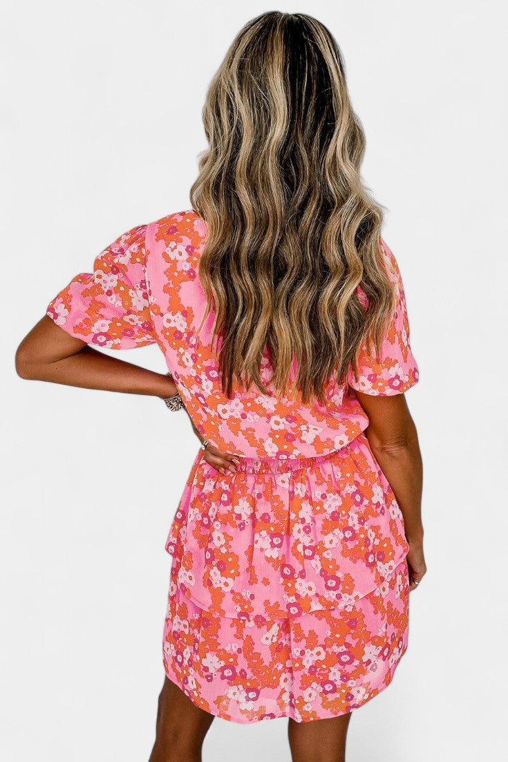 Kimberly | Vestido Floral con Volantes con Escote en V
