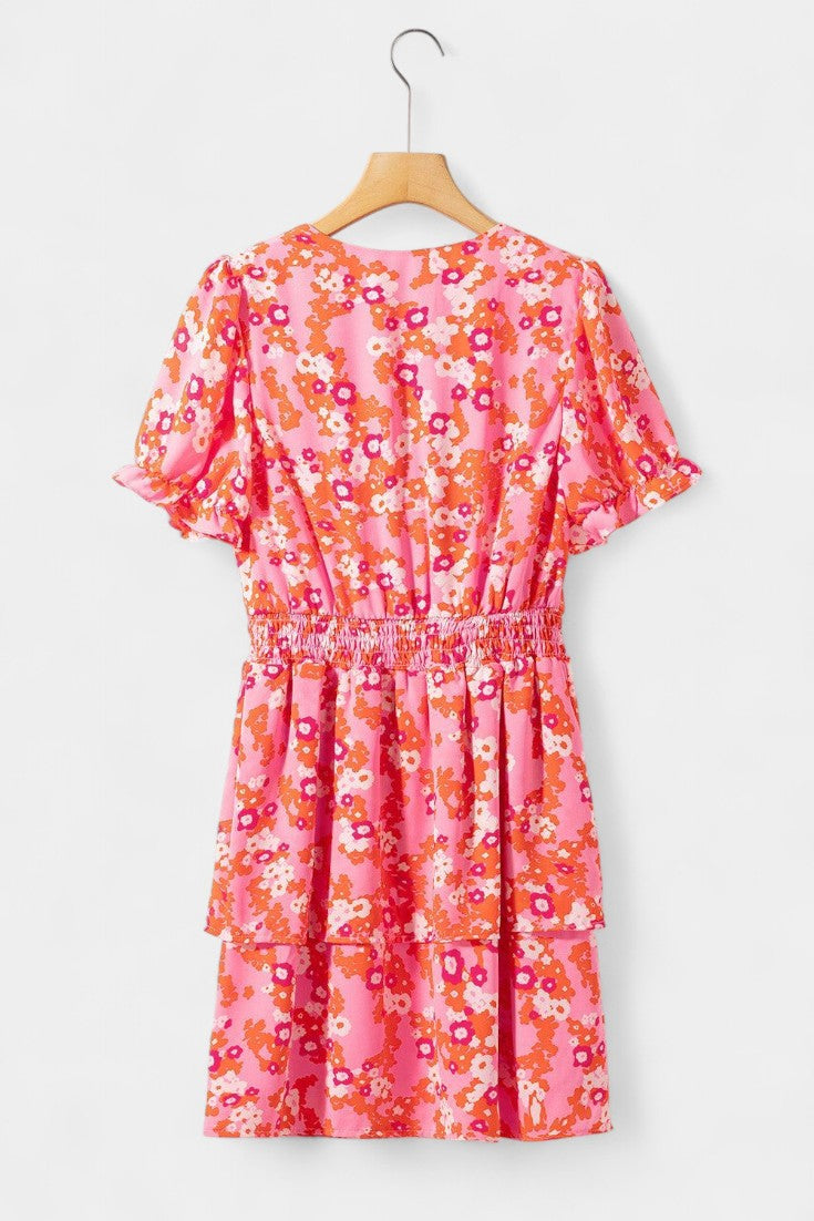 Kimberly | Vestido Floral con Volantes con Escote en V