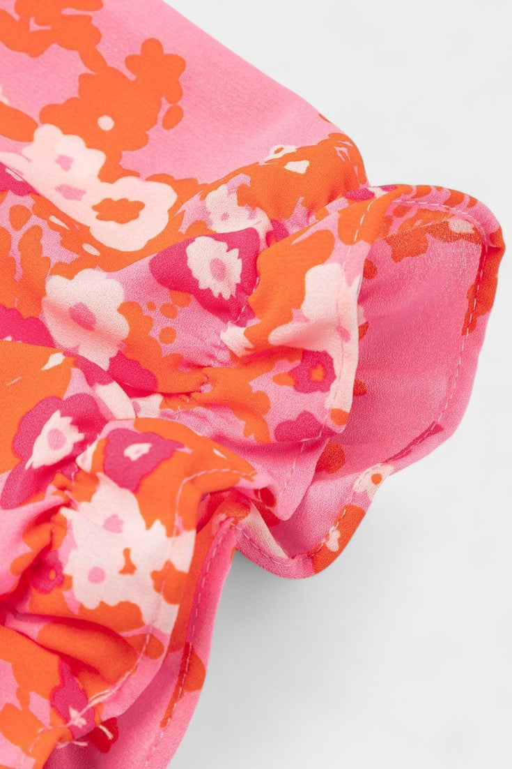 Kimberly | Vestido Floral con Volantes con Escote en V