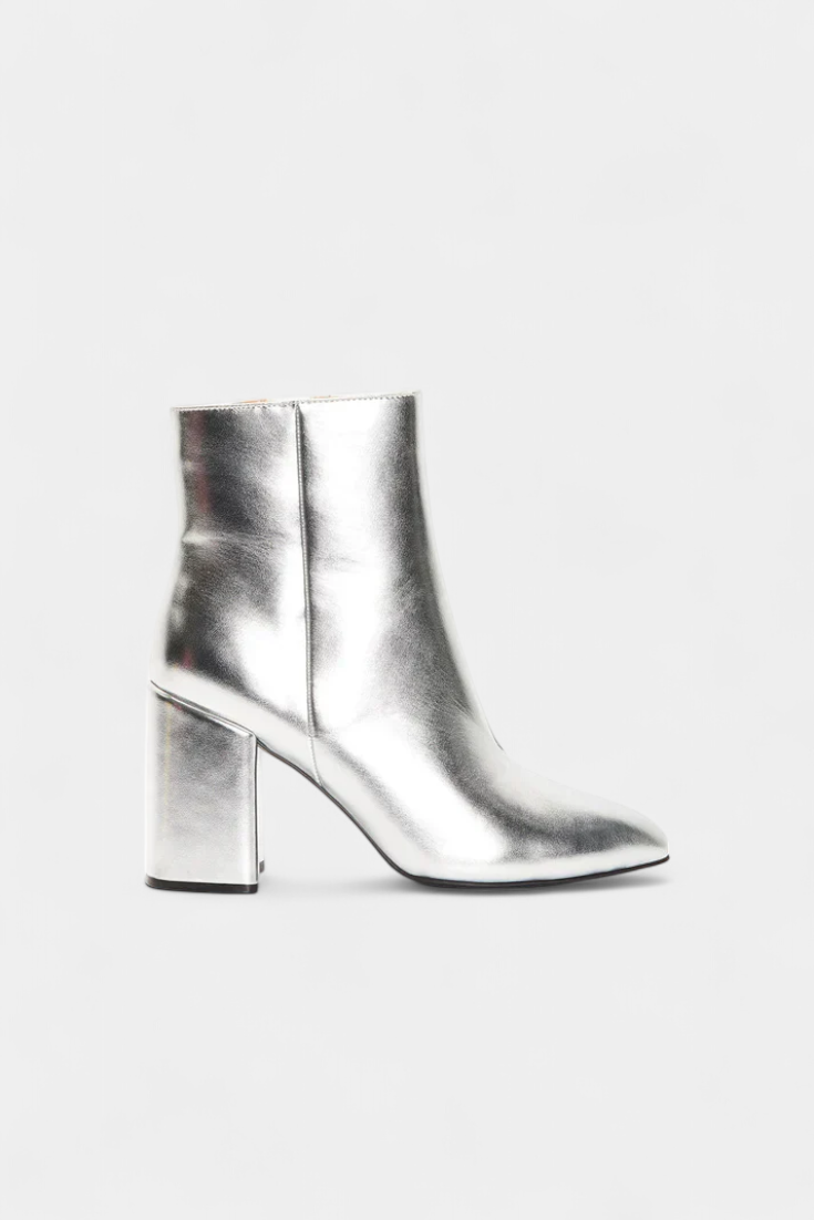Ralica | Botas de Tobillo Metálicas Plateadas